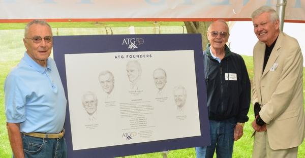 Founding Director Jim Elson with ATG Founders Dick Hart and John Satter at ATG 50th Tailgate