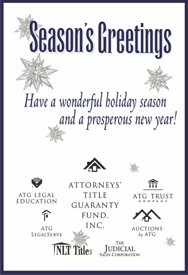 Season's Greetings. Have a wonderful holiday season and a prosperous new year!