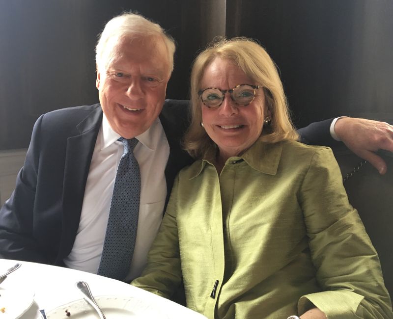 John O'Brian and his wife, Karen, at retirement party