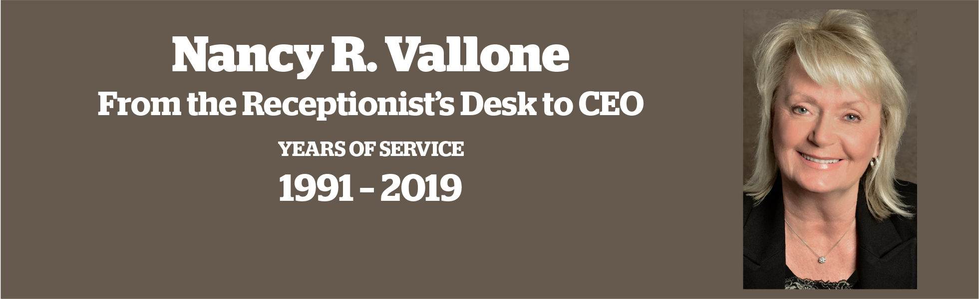 Nancy Vallone retirement banner.